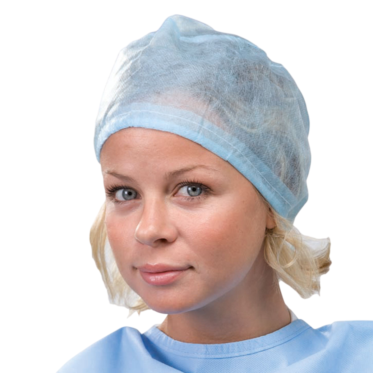 OP-Haube mit verstellbaren Bändern, hellblau