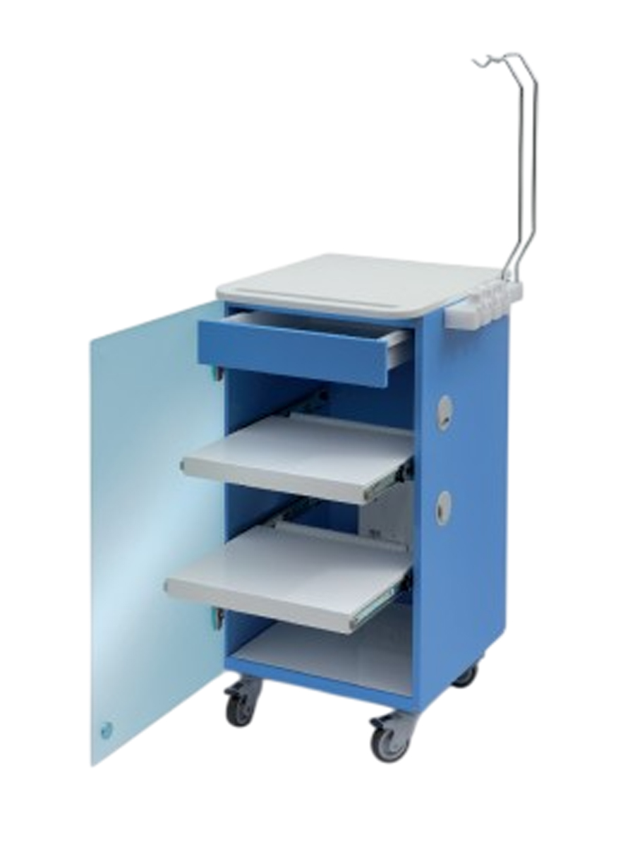 LC Implant Suite mit 2 ausziehbaren Fachböden und 1 Schublade (blau)